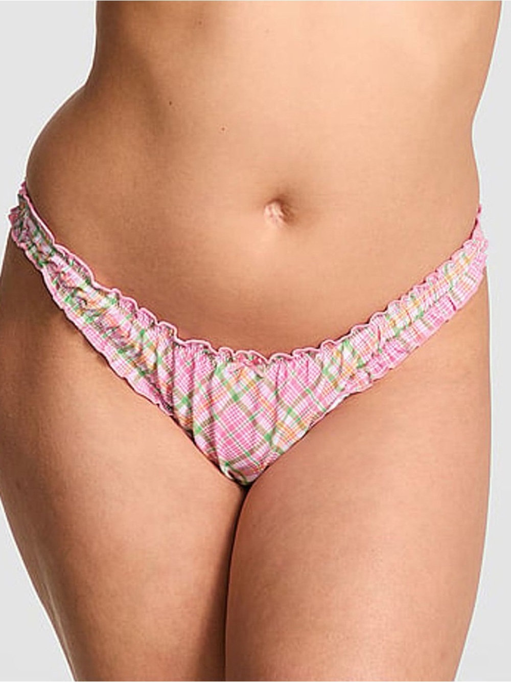 PINK Victoria’s Secret x Frankies Plaid Ruffled  Bikini Bottom | Swim | XXL